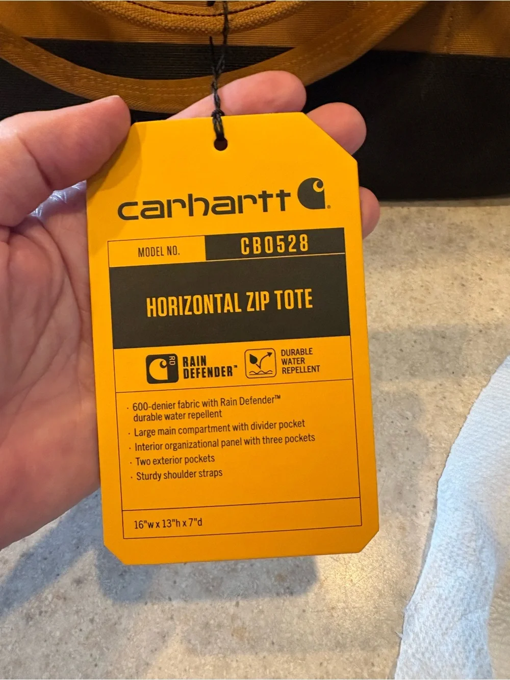 Carhartt Brown and Black Durable Work Messenger Tote